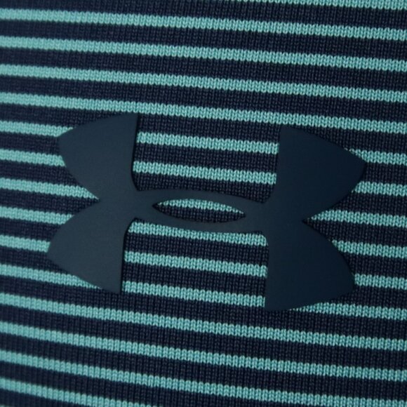Under Armour Navy Blue Striped Stretch Performance Polo (L) NICE!! ⛳️ - Picture 1 of 8